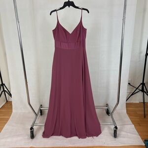 David's Bridal Mauve Maxi Dress with Spaghetti Straps